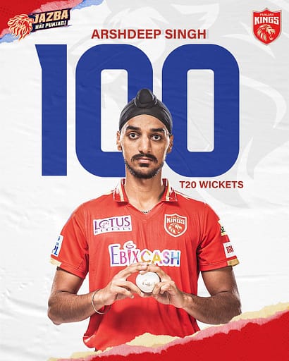 Arshdeep completed 100 wickets milestone