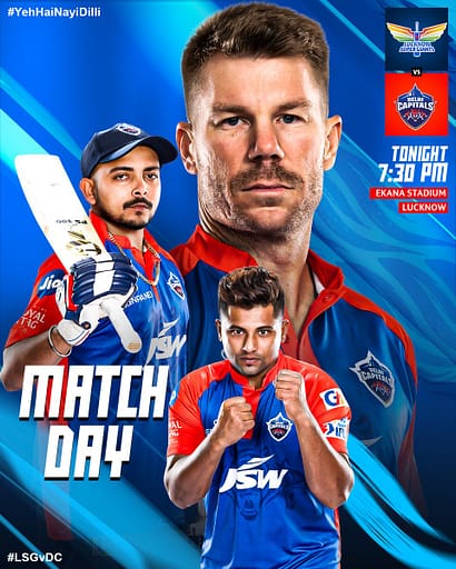 DC all geared up against LSG | Image Credit - @DelhiCapitals